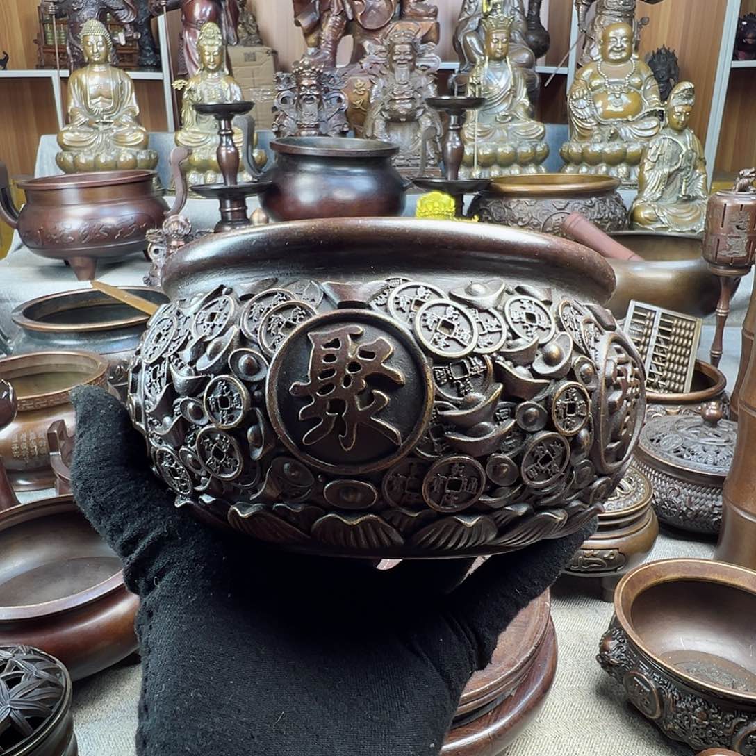 铜香炉铜摆件铜工艺品风水摆件