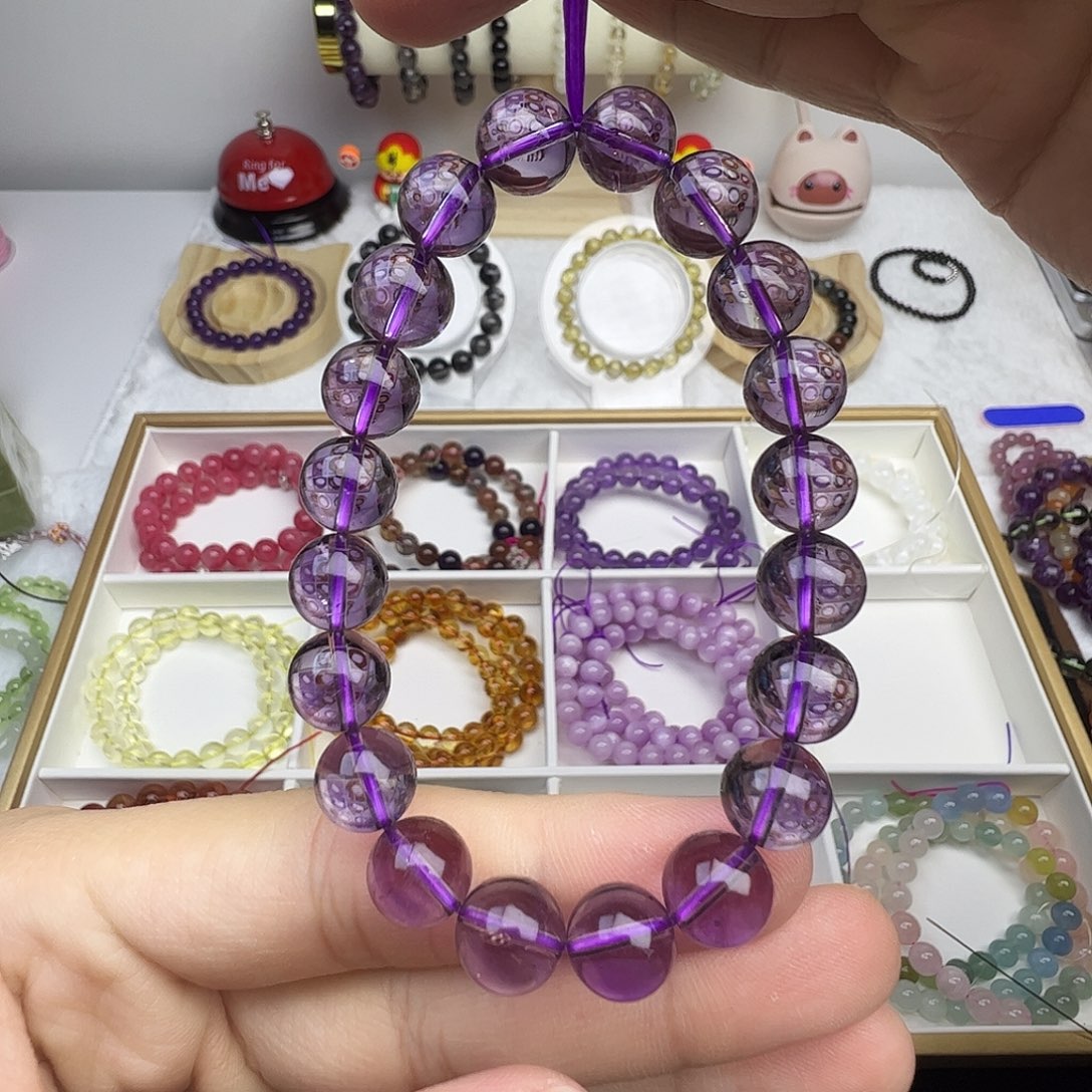 紫晶手串未镶嵌玻利维亚紫水