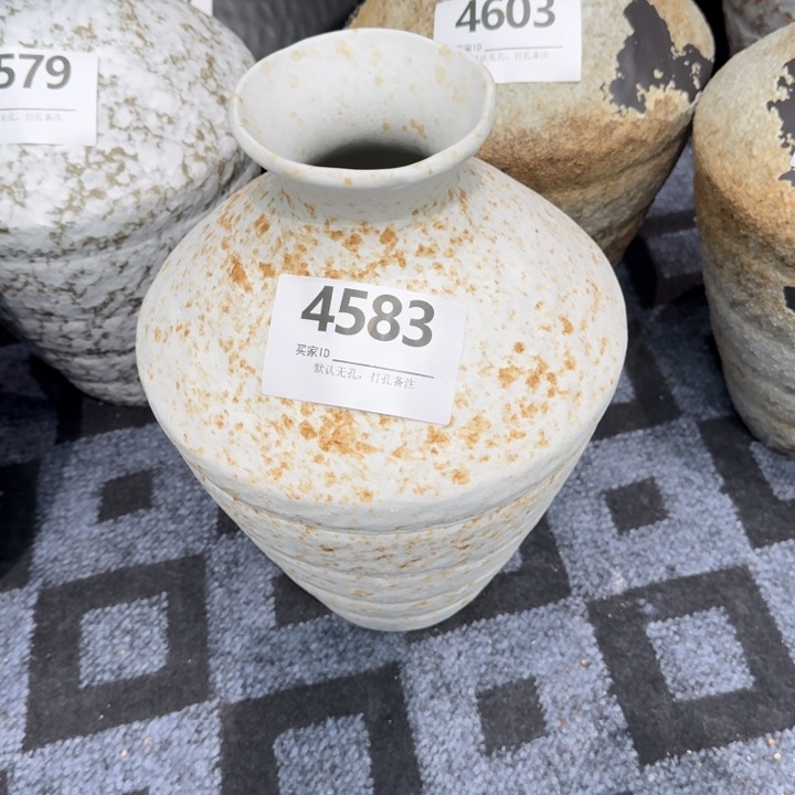 开***装瓷片景德镇高温花器编码4583高33口6默认无孔