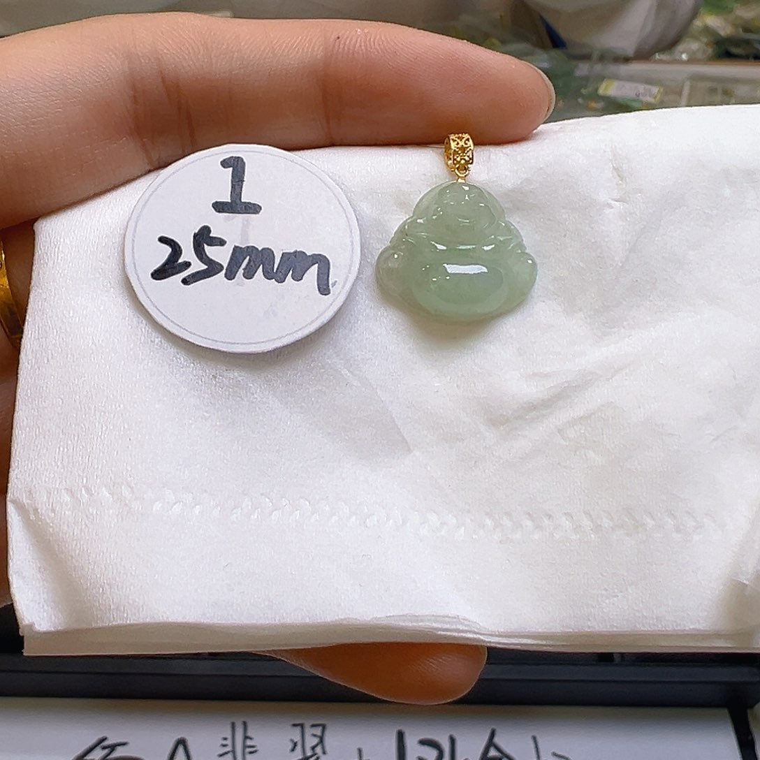 翡翠吊坠(不含链)18K金镶嵌翡翠