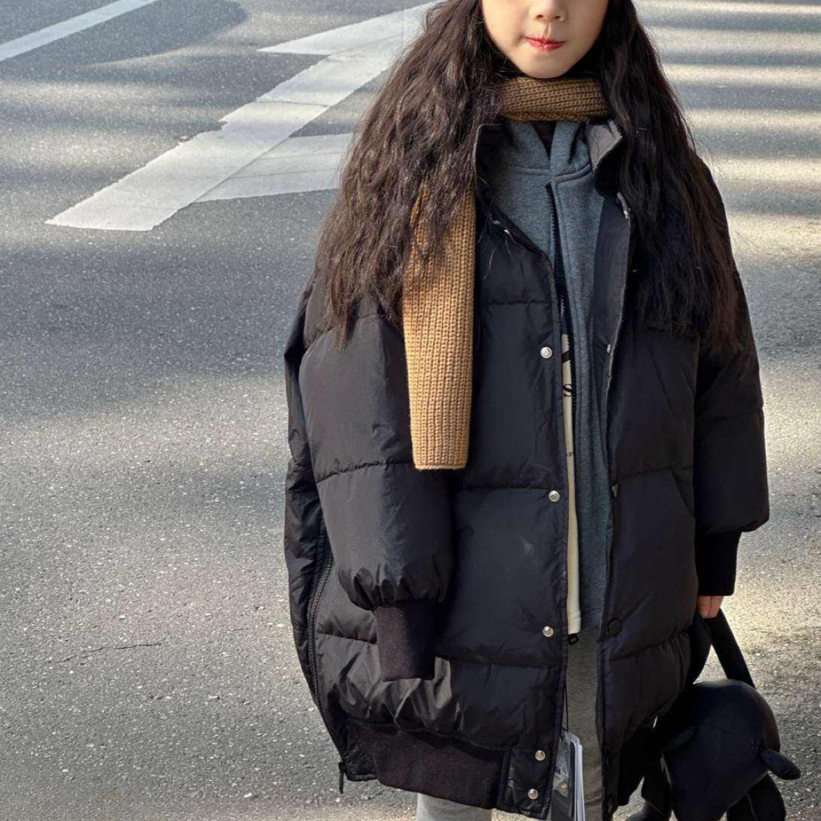 冬款韩版拼接卫衣连帽羽绒服8101