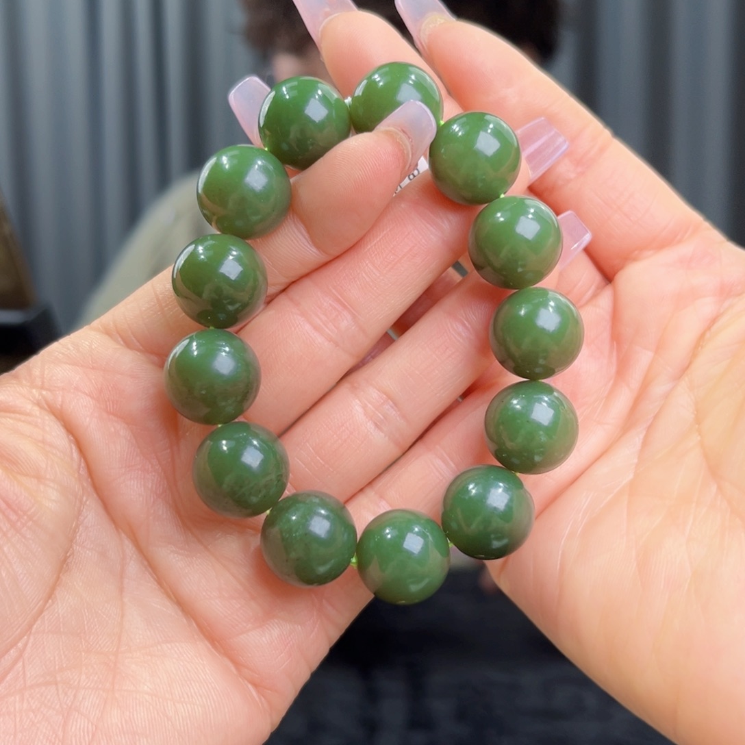 和田玉未镶嵌手串天然和田玉新疆若羌青黄口料16