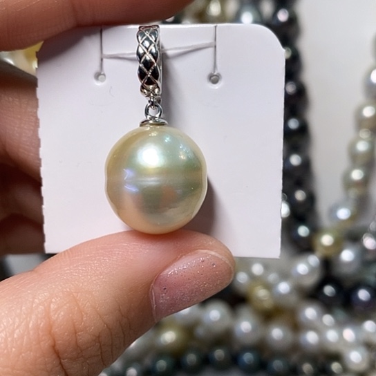 海水珍珠颈饰银S925镶嵌16.2