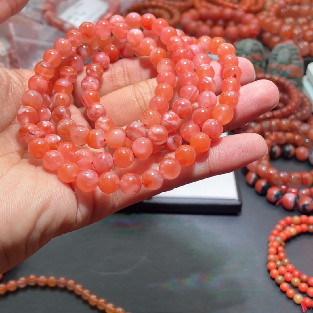 南红玛瑙手链未镶嵌