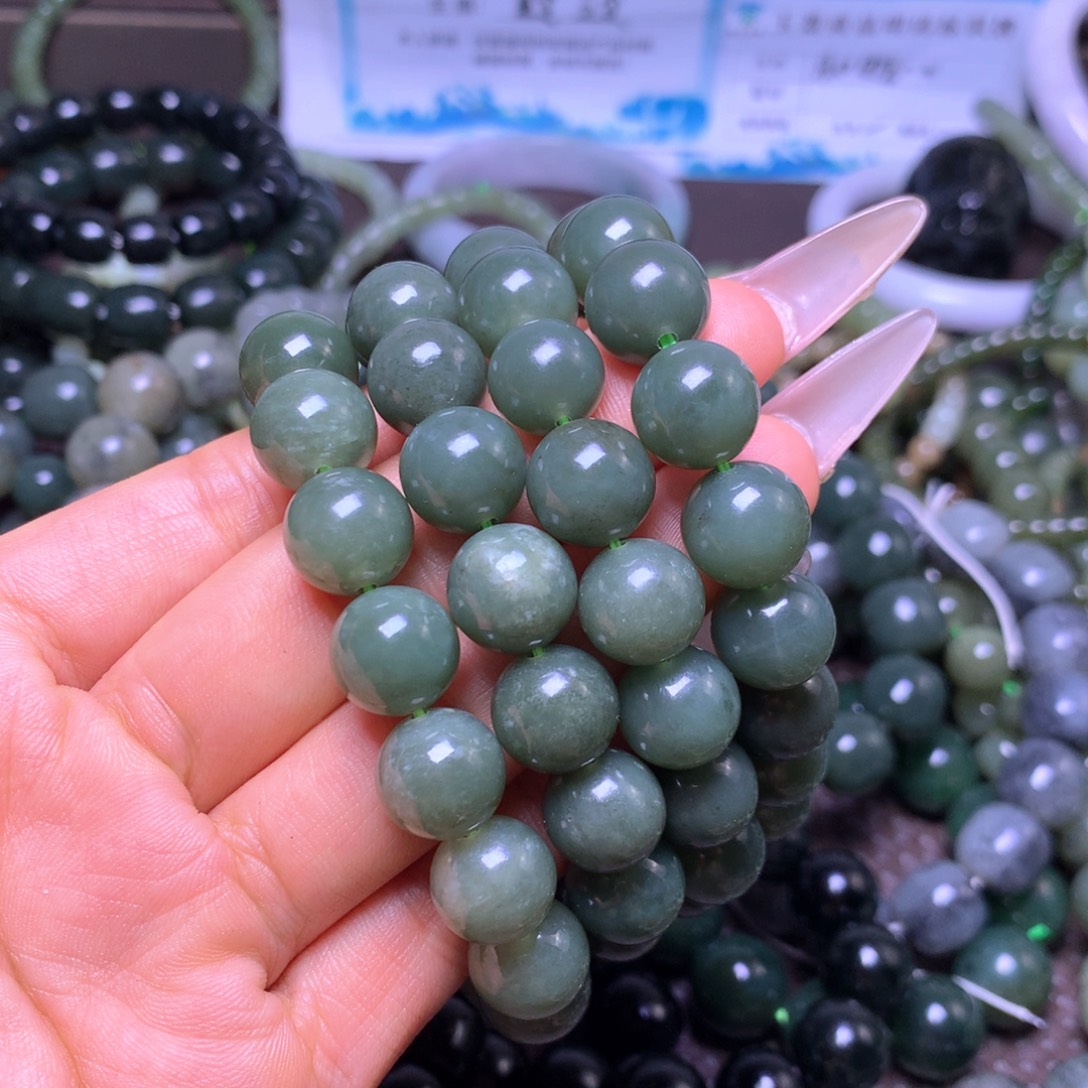 和田玉未镶嵌手串卡12