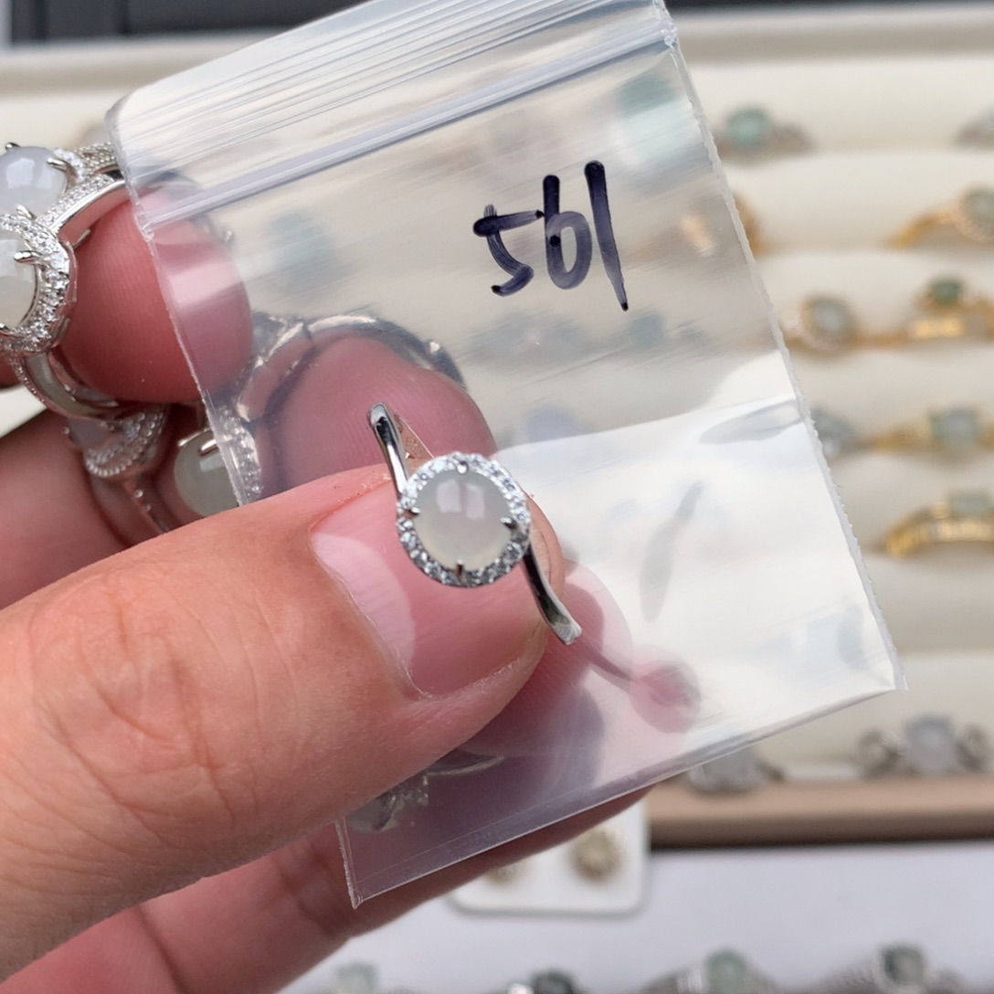 翡翠银S925镶嵌戒圈561