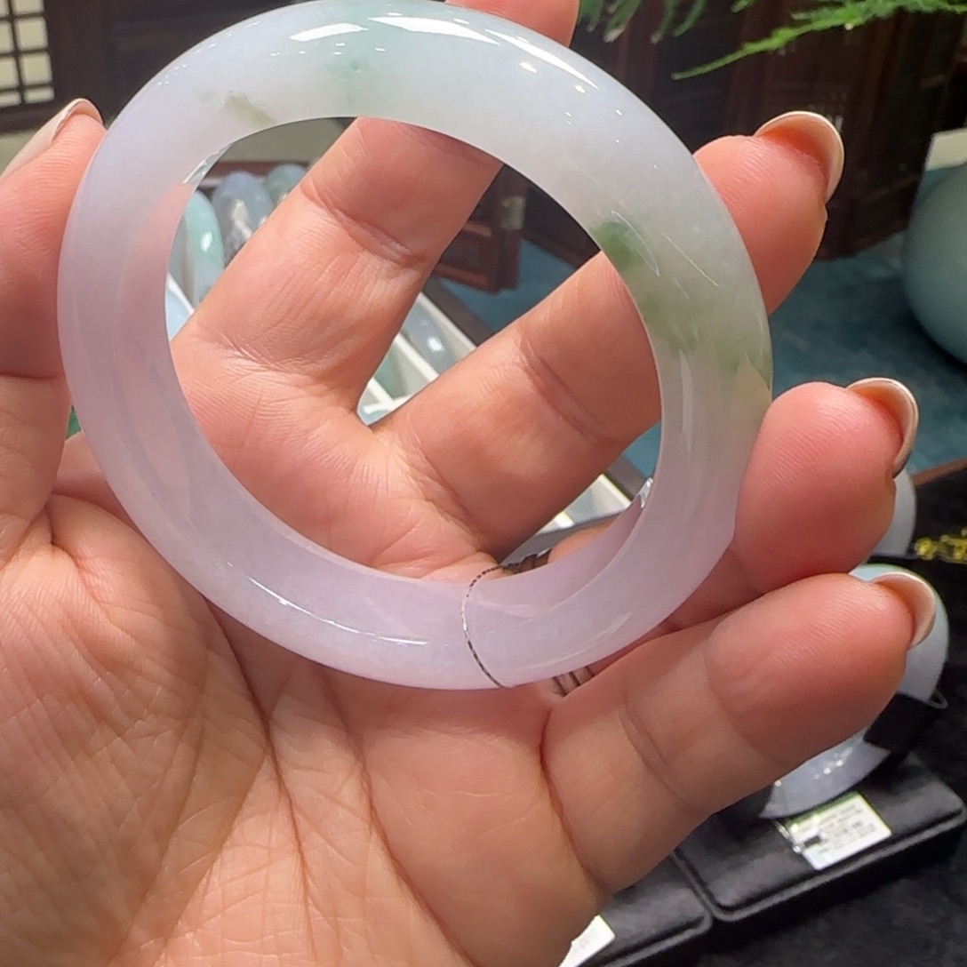 翡翠未镶嵌手镯糯冰春彩翡翠手镯