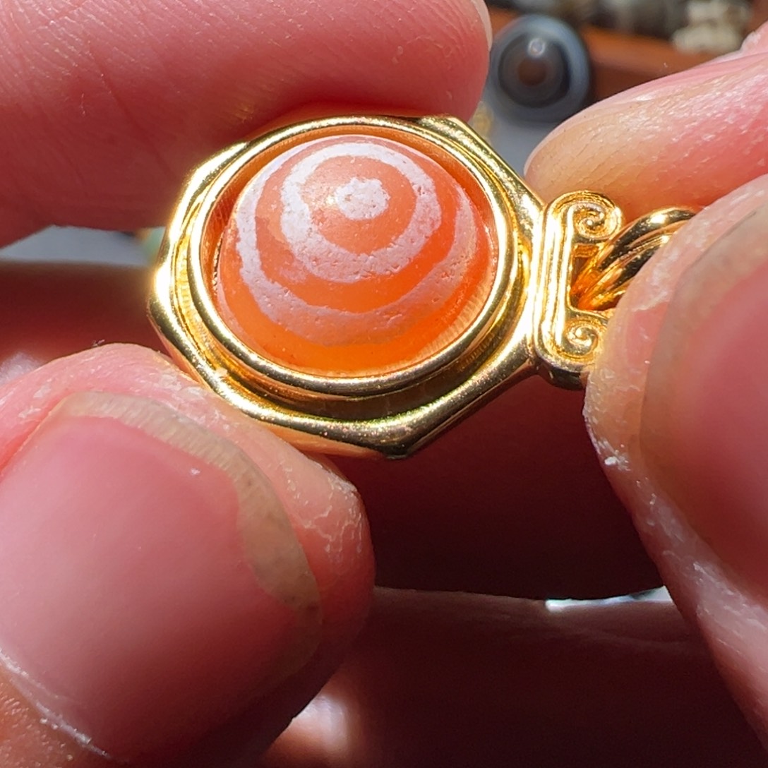 玛瑙/玉髓颈饰银S925镀金镶嵌