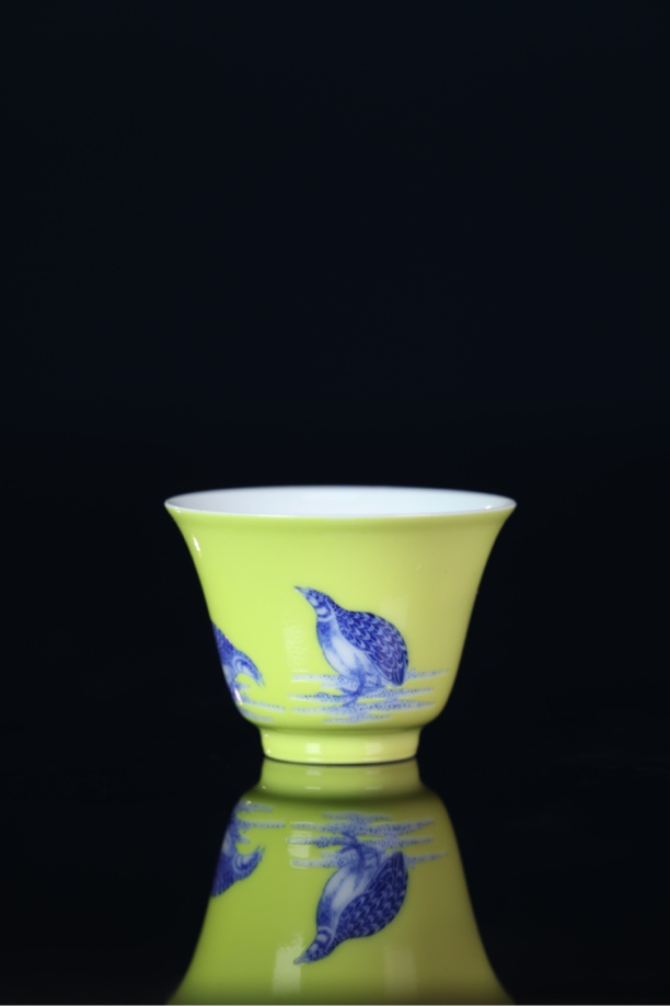 半山主人珐琅彩黄釉安居乐业茶杯彩杯品茗杯茶具陶瓷主人杯
