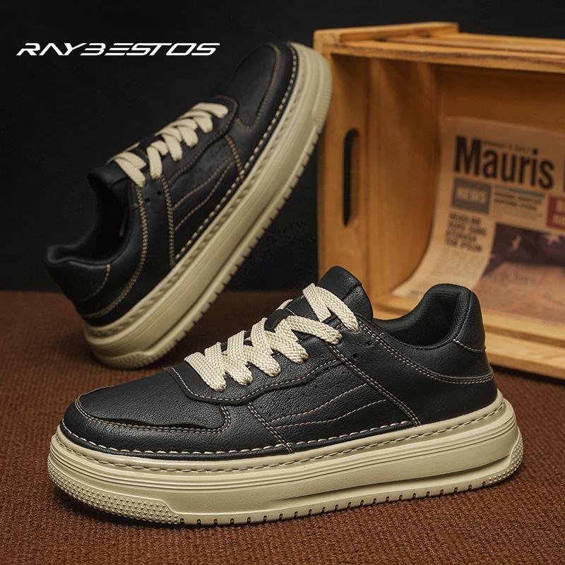 男鞋秋冬新款轻便透气防滑休闲鞋厚底增高小白鞋软底大码百搭板鞋