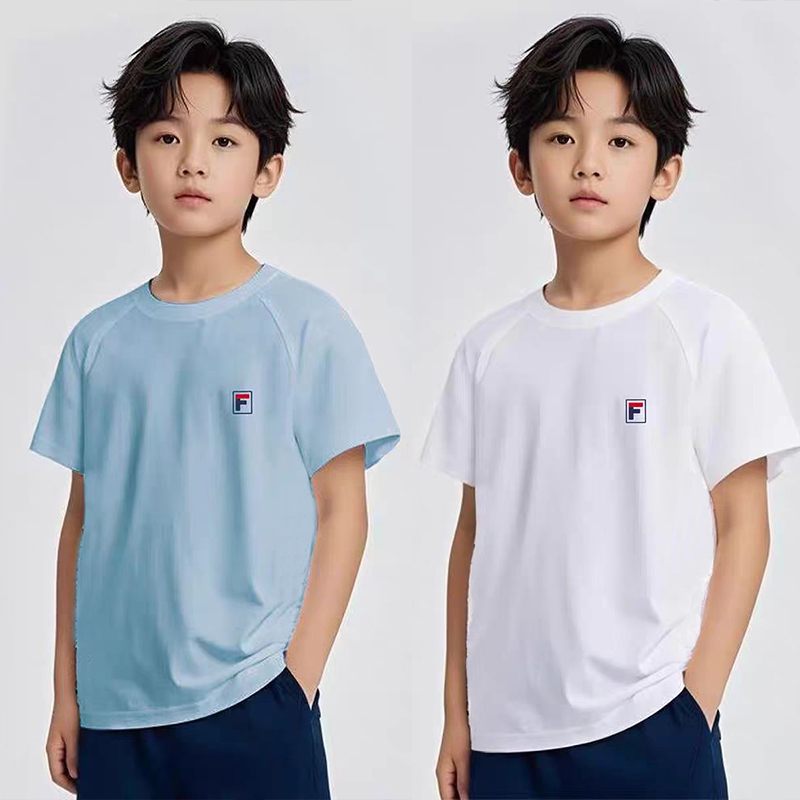 儿童夏季印花运动短袖潮酷中大童透气简约休闲速干T恤