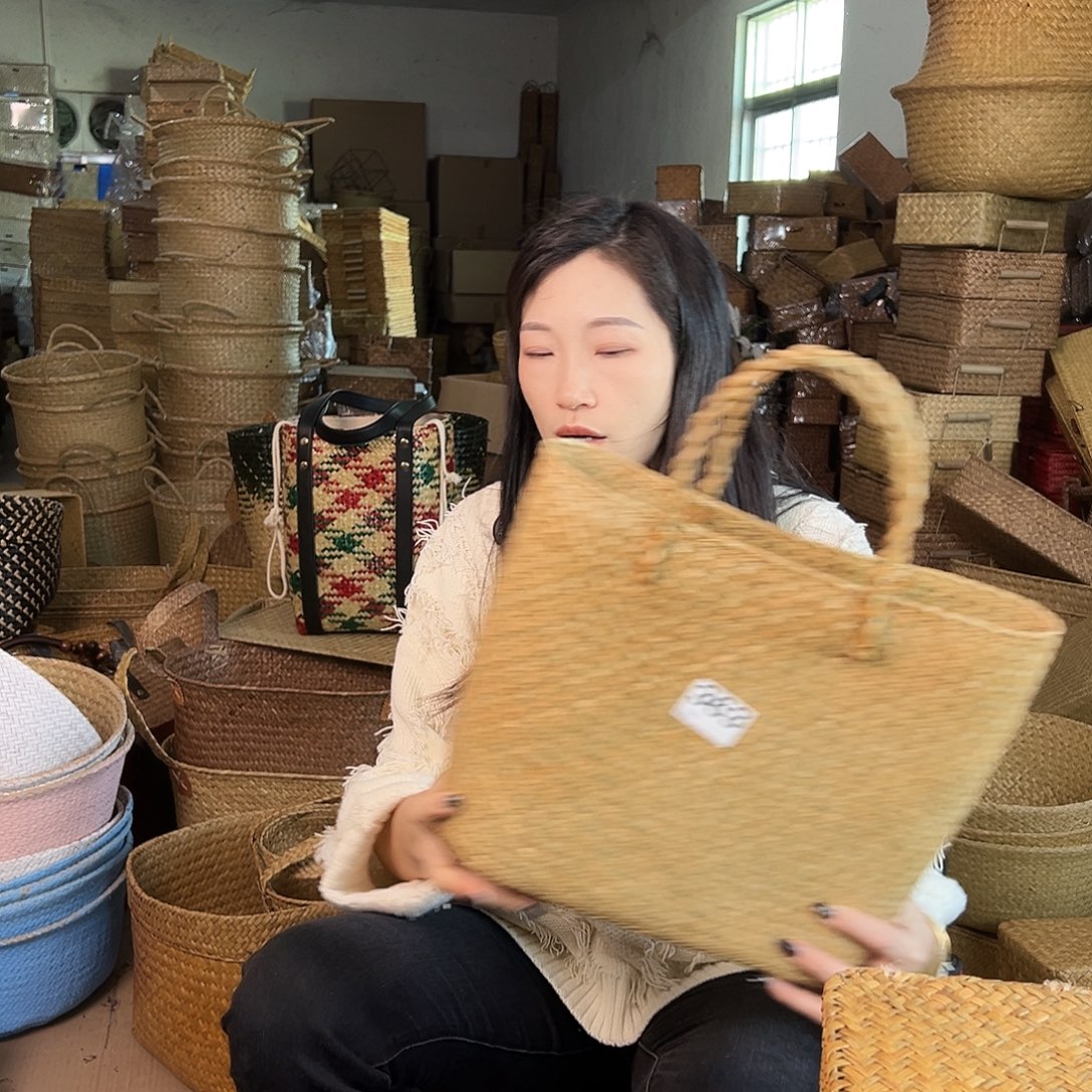 草编草编包/草编收纳盒带瑕疵