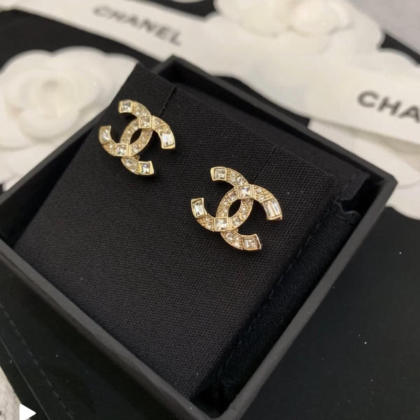 99新 Chanel/香奈儿 大吉中古3/Chanel香奈儿双c满钻耳钉