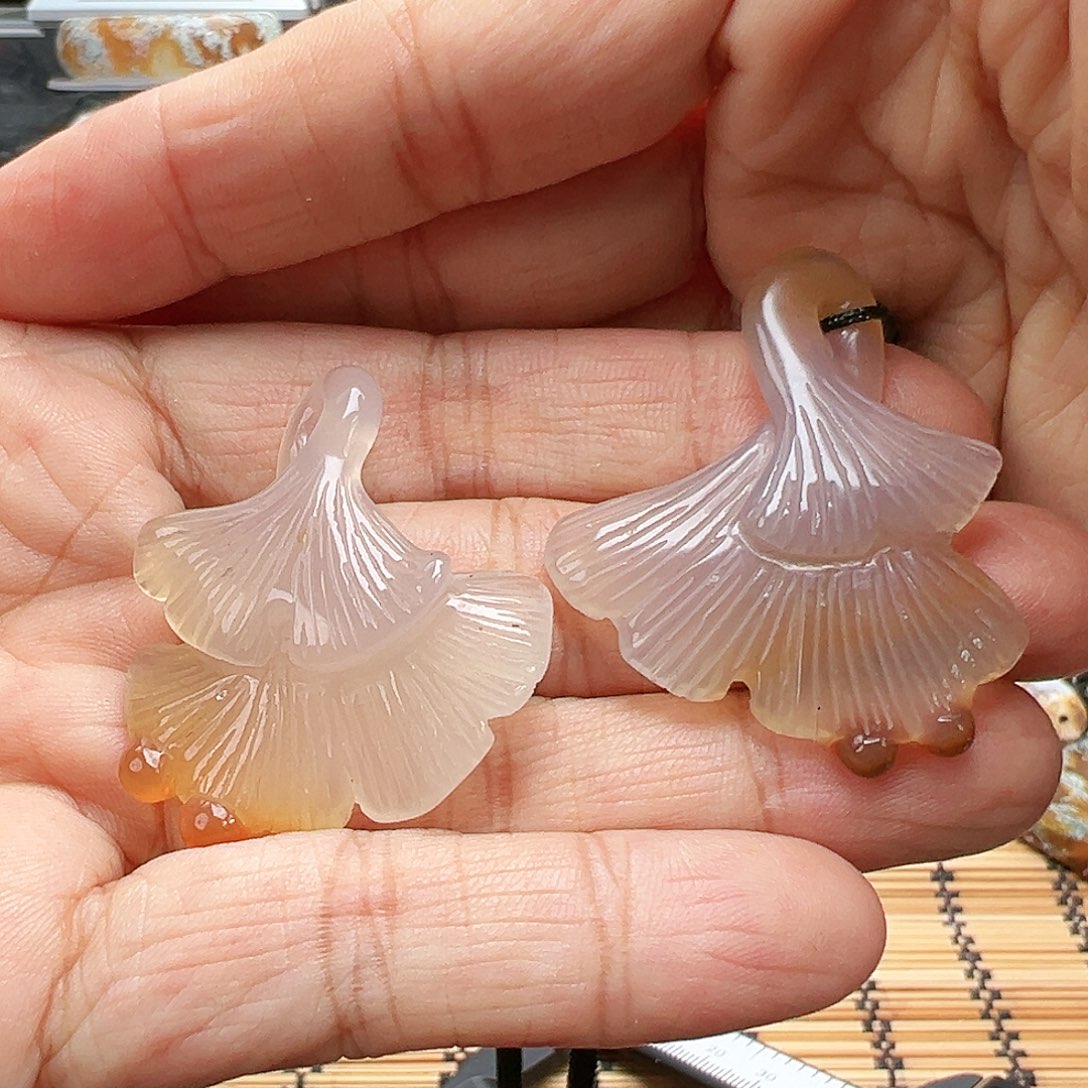 未镶嵌玛瑙/玉髓珠宝半成品随机2发一