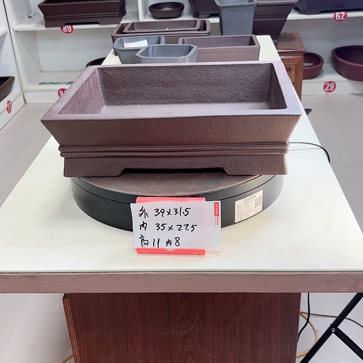 紫砂花盆双中线小