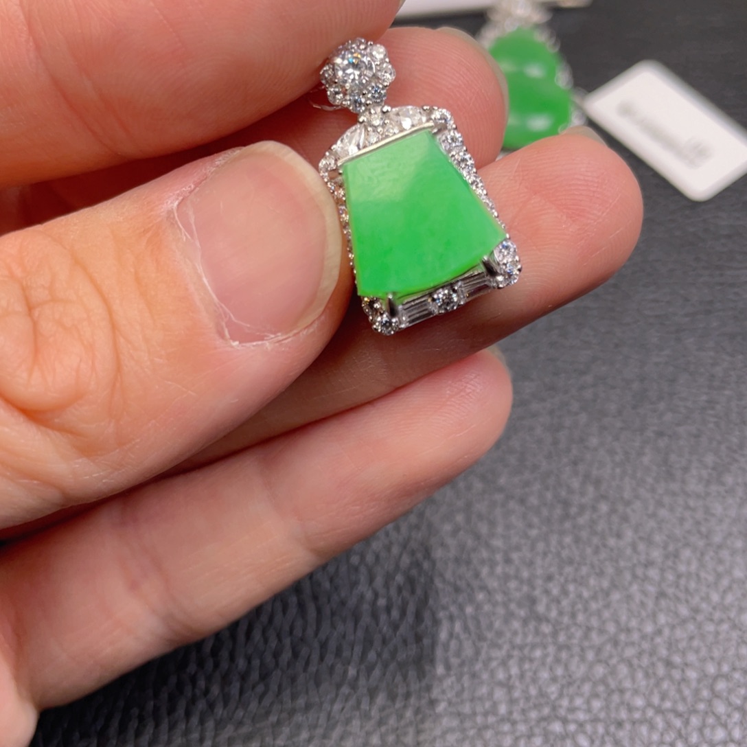 翡翠银S925镶嵌吊坠(不含链)