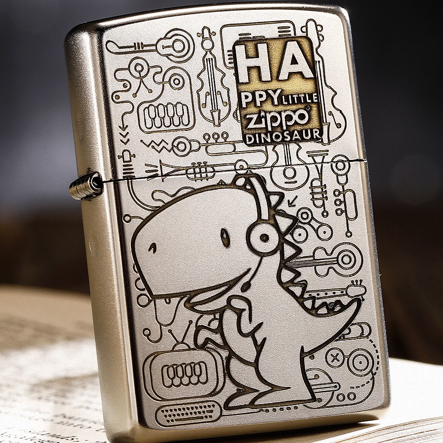 ZIPPO/之宝打火机音乐恐龙深雕防风原装男士可爱送礼收藏DYJ1H1X1