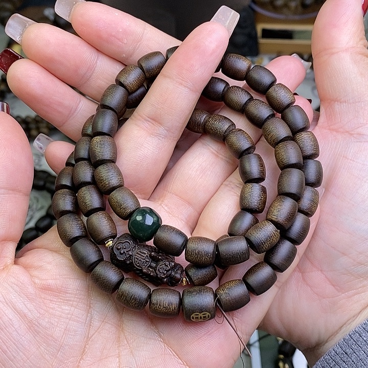 沉香手串一****子越南芽庄白棋楠玉化沉水