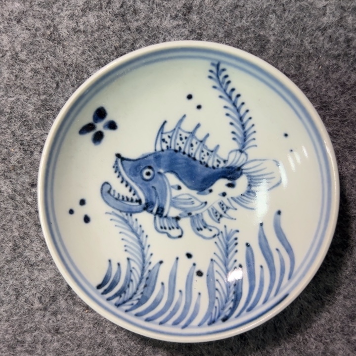 摆件陶陶瓷碟子摆件直径10厘米