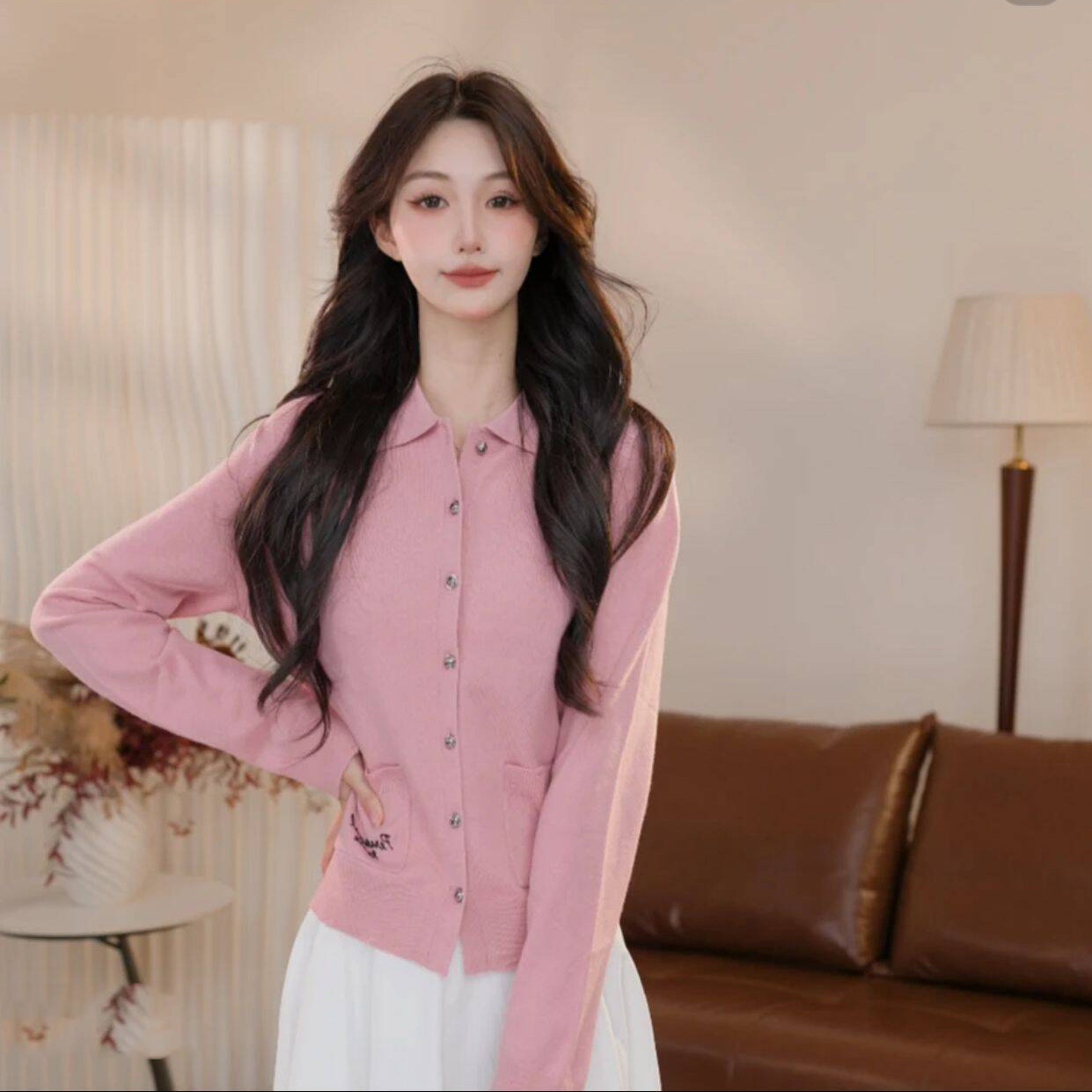 【商场同款】2025秋冬新款时尚气质舒适纯色休闲针织长袖开衫548045