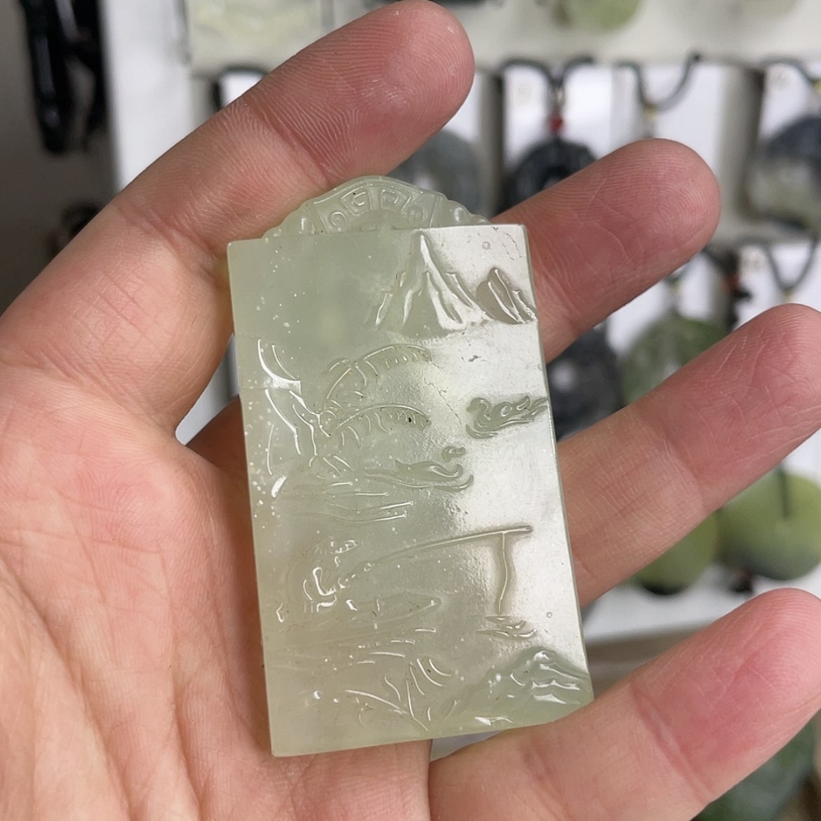 【闪购商品】岫玉颈饰未镶嵌山水