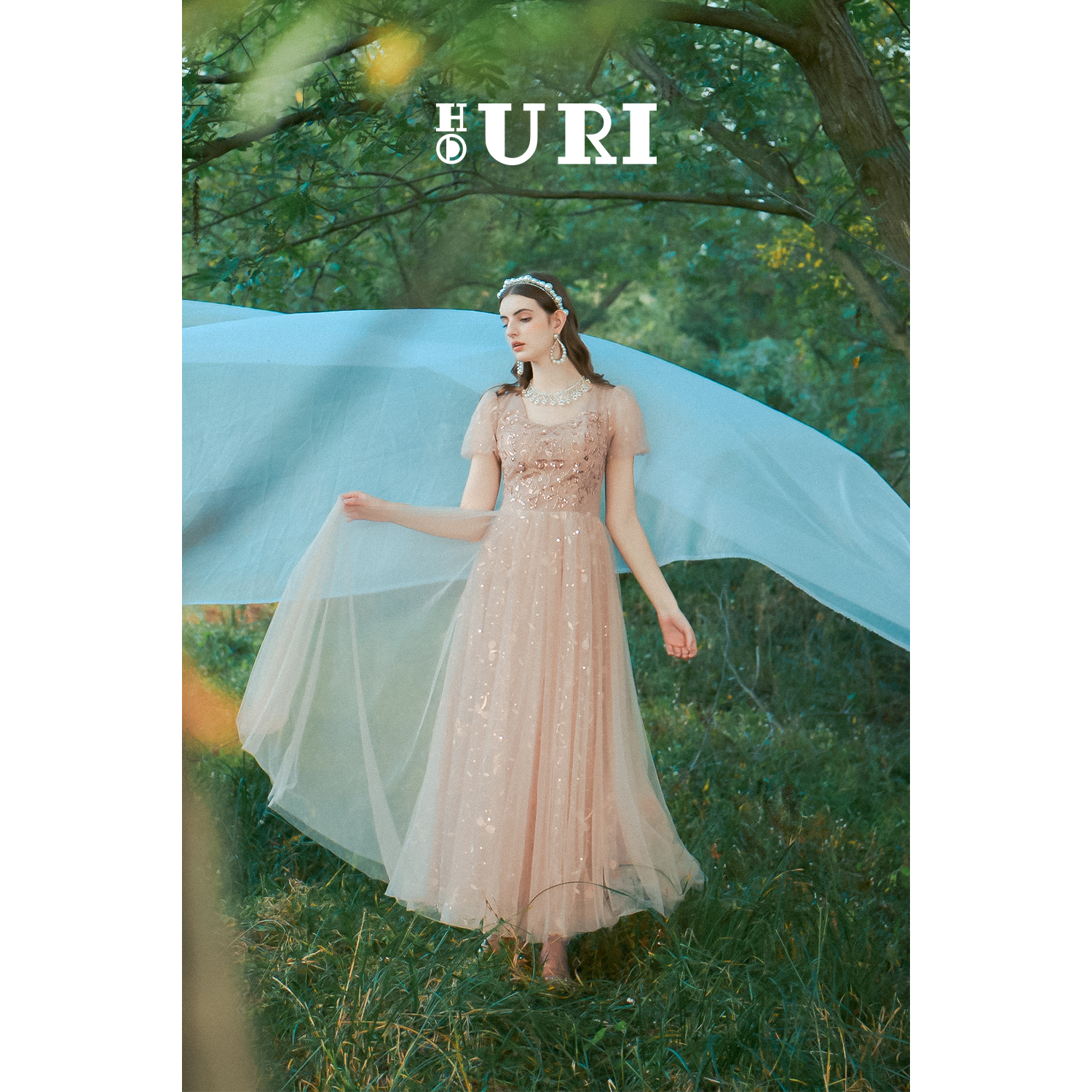 HOURI/海蕾琳连衣裙女夏季新款仙气小众高级晚礼服轻社交时装