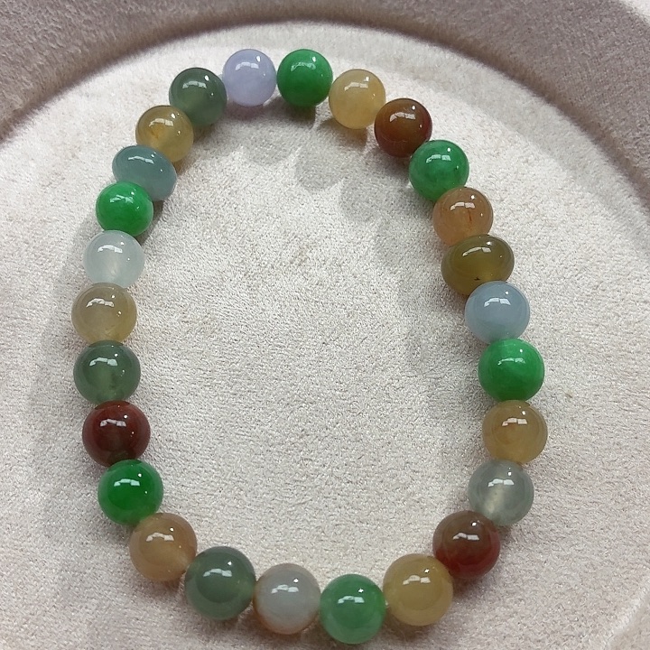 翡翠未镶嵌手链天然缅甸翡翠A货卡7+