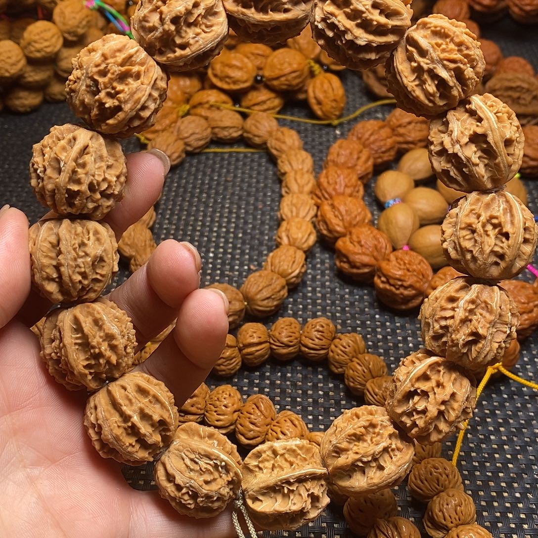 文玩核桃手串白茬粗筋麻花