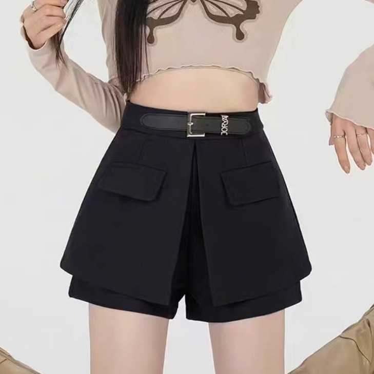 大漂亮A字版阔腿西装短裤新款西装垂感高品质小众设计感热裤潮