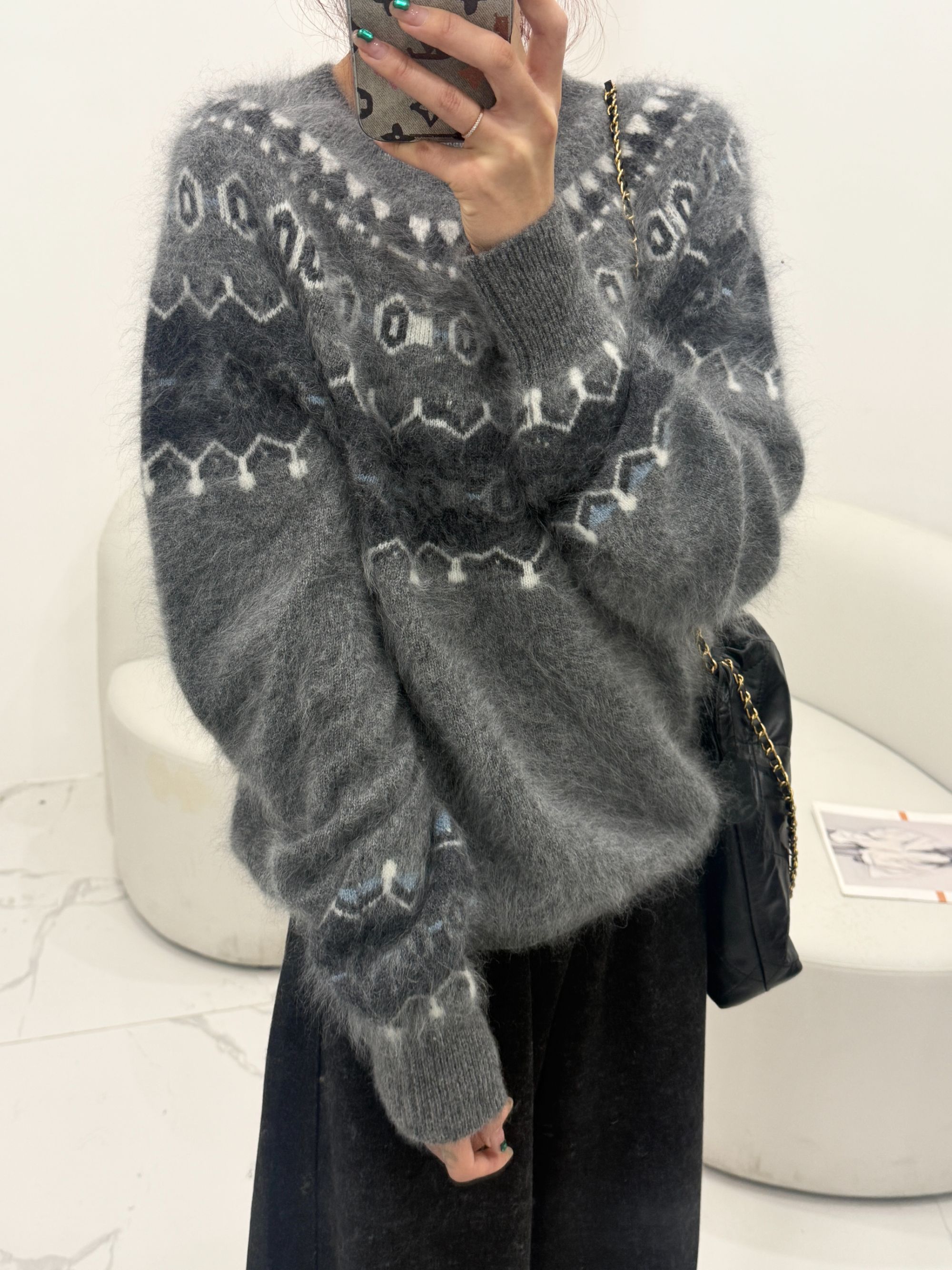 AG 费尔岛羊绒拉绒套头上衣