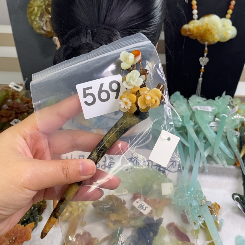 【闪购商品】岫玉发饰未镶嵌周***号
