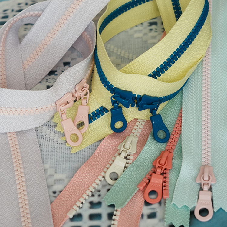 YKK 3号马卡龙系双色树脂机车头拉链 套组