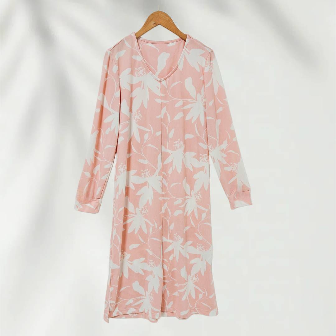 女士长袖家居裙睡裙02634柔软亲肤家居裙睡裙短袖长款