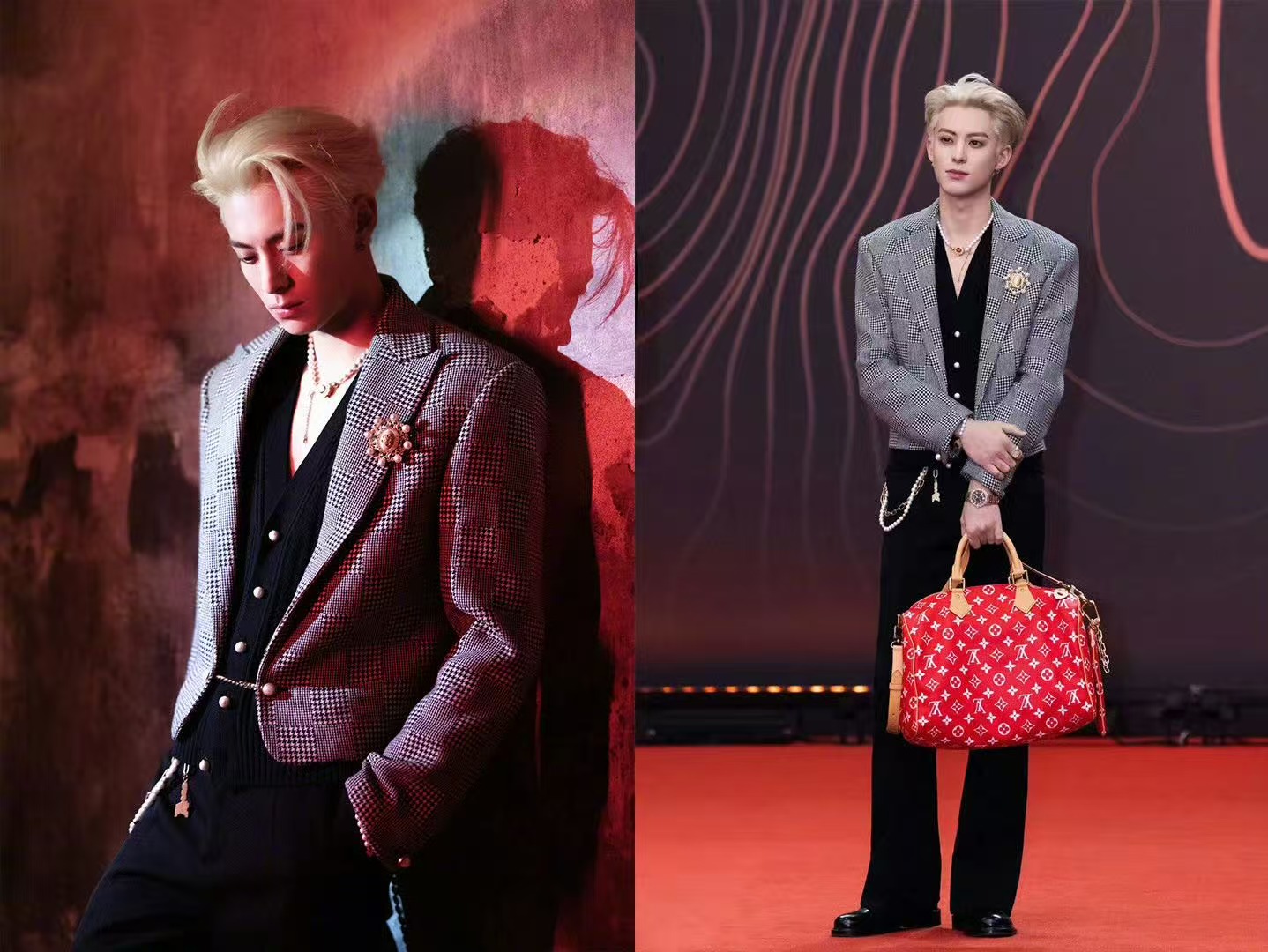 未使用 LouisVuitton/路易威登 千鸟格羊毛短款西装/48码/18026