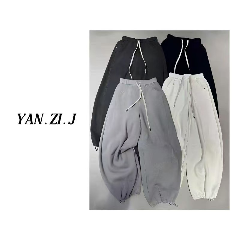 【YANZI】加厚复合松紧腰百搭显瘦抽绳卫裤（以直播间实物为准）