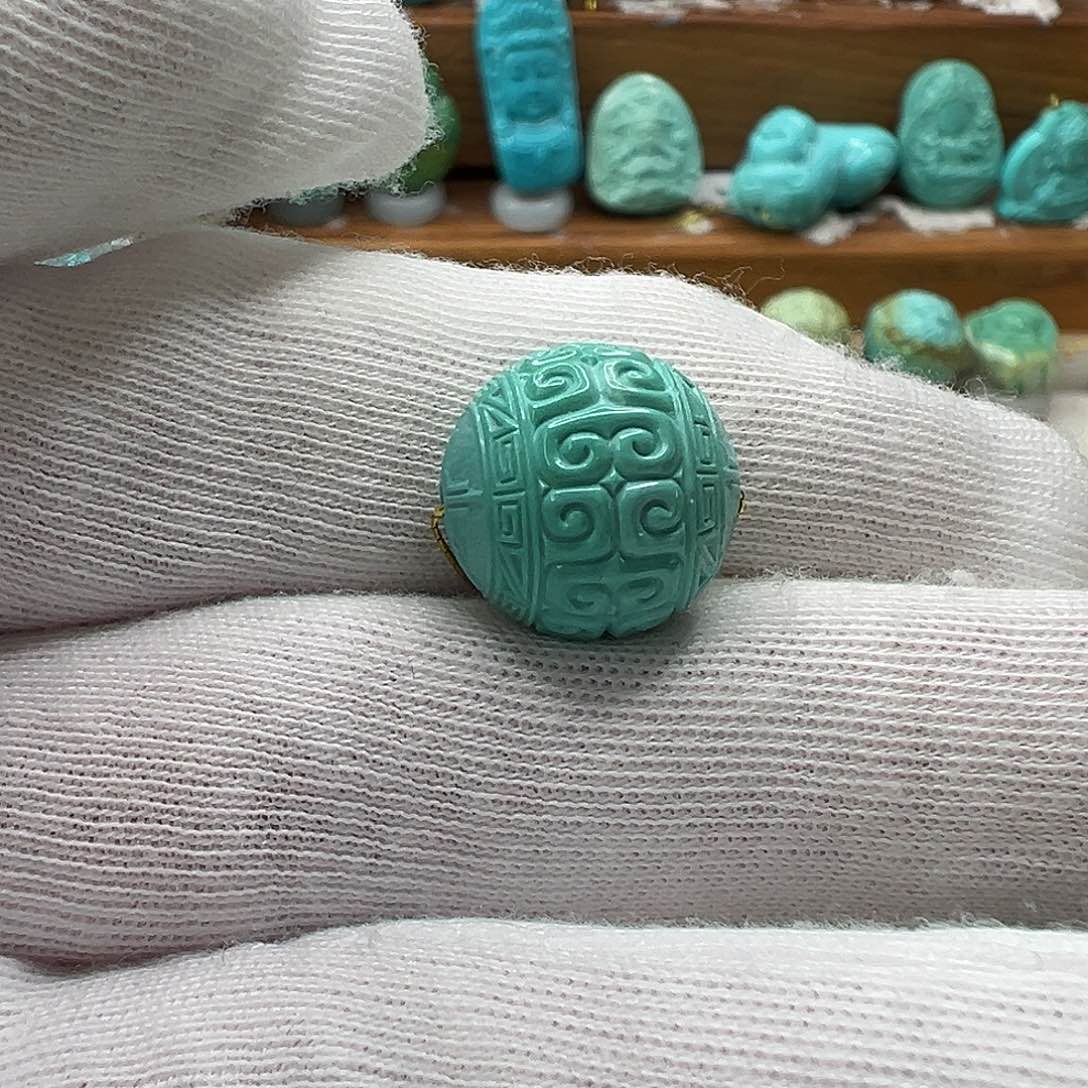 绿松石回纹珠 未镶嵌