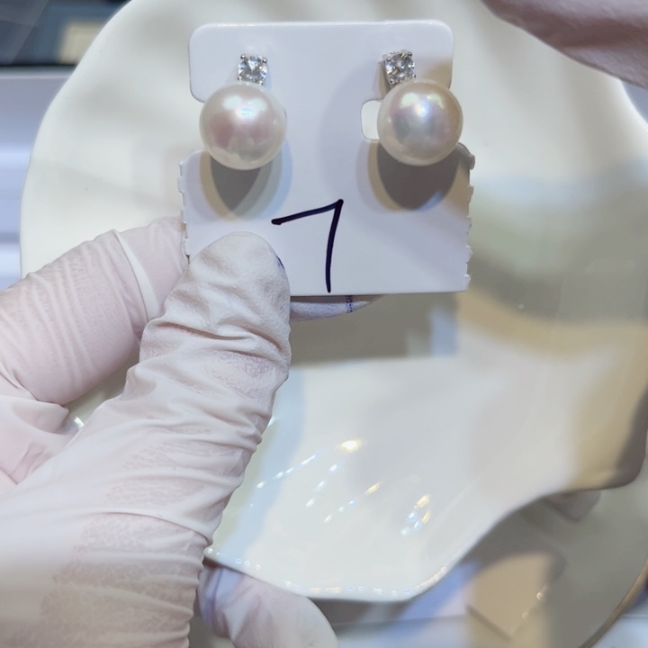 淡水珍珠耳饰银S925镶嵌