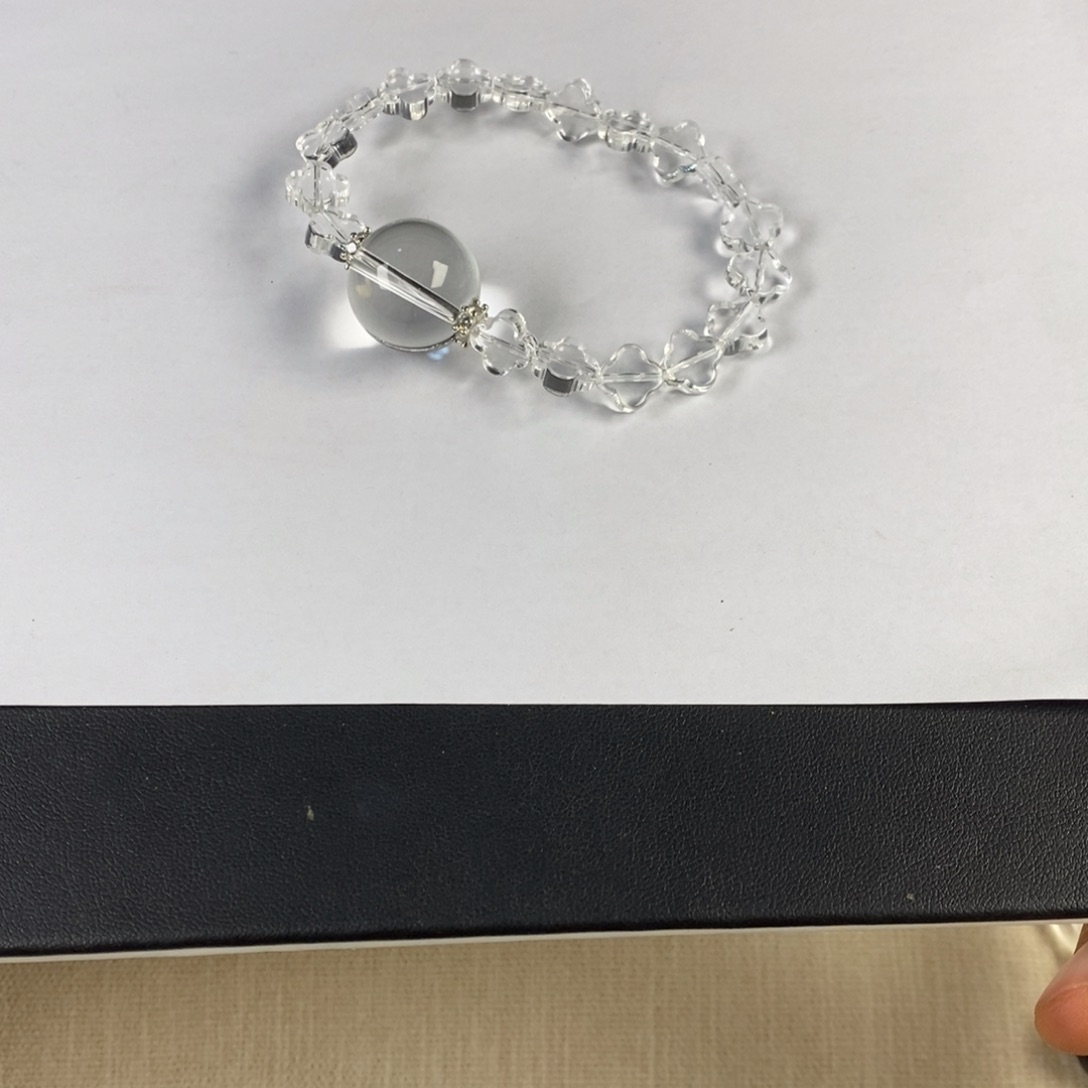 手镯未镶嵌水晶手串白水四叶草设计款