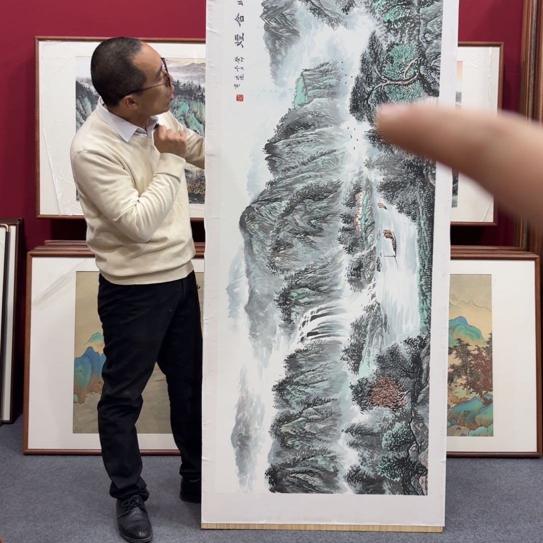 国画带框绘画210/80尺寸