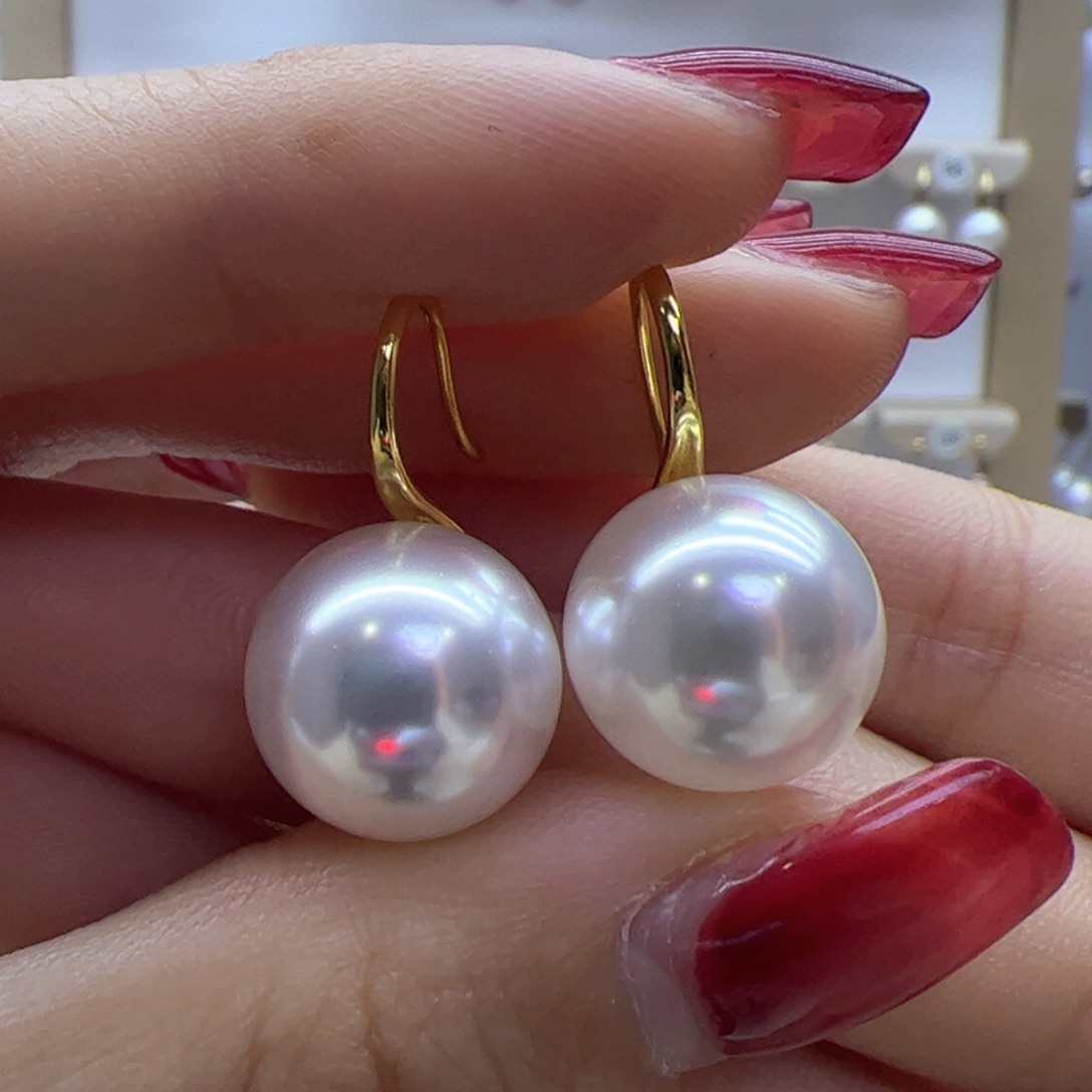 淡水珍珠耳饰18K金镶嵌
