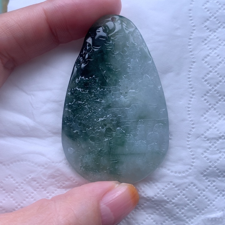 定制翡翠未镶嵌挂件山水挂件