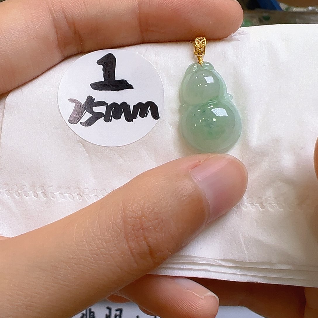 翡翠18K金镶嵌吊坠(不含链)翡翠