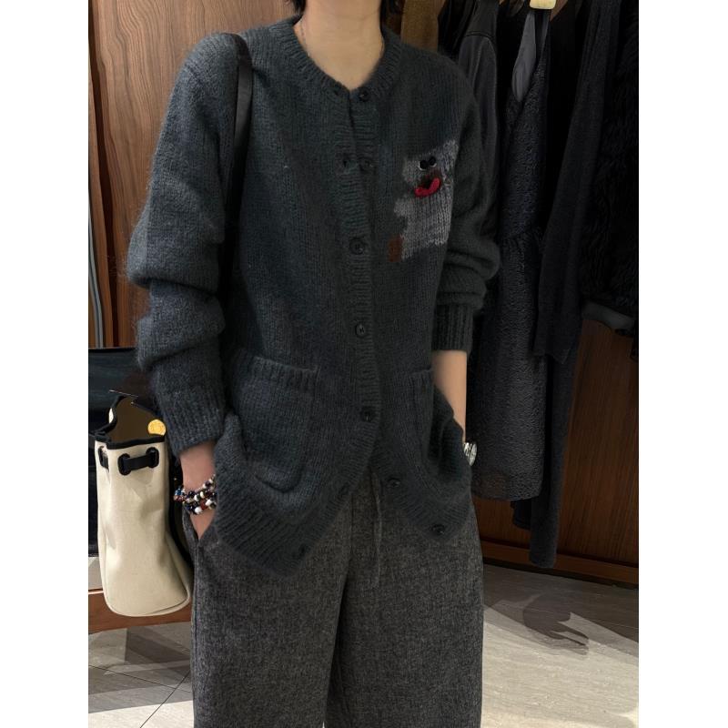 【姜饼小熊】高比例马海毛小熊蝴蝶结圆领针织开衫  J25MY862