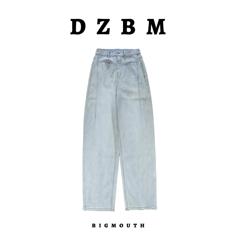 DZBM时尚轻奢重工烫钻弯刀牛仔裤-K1043