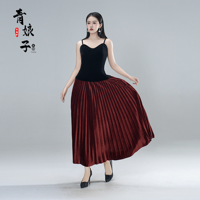 青娘子拼接蕾丝老钱风新中式气质纯欲吊带61420