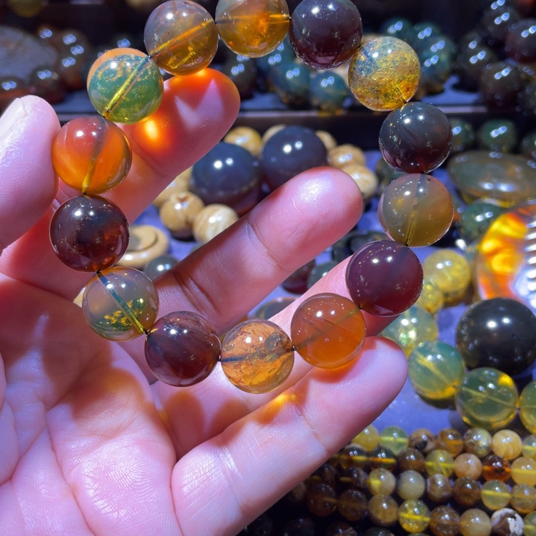 琥珀未镶嵌手链天然