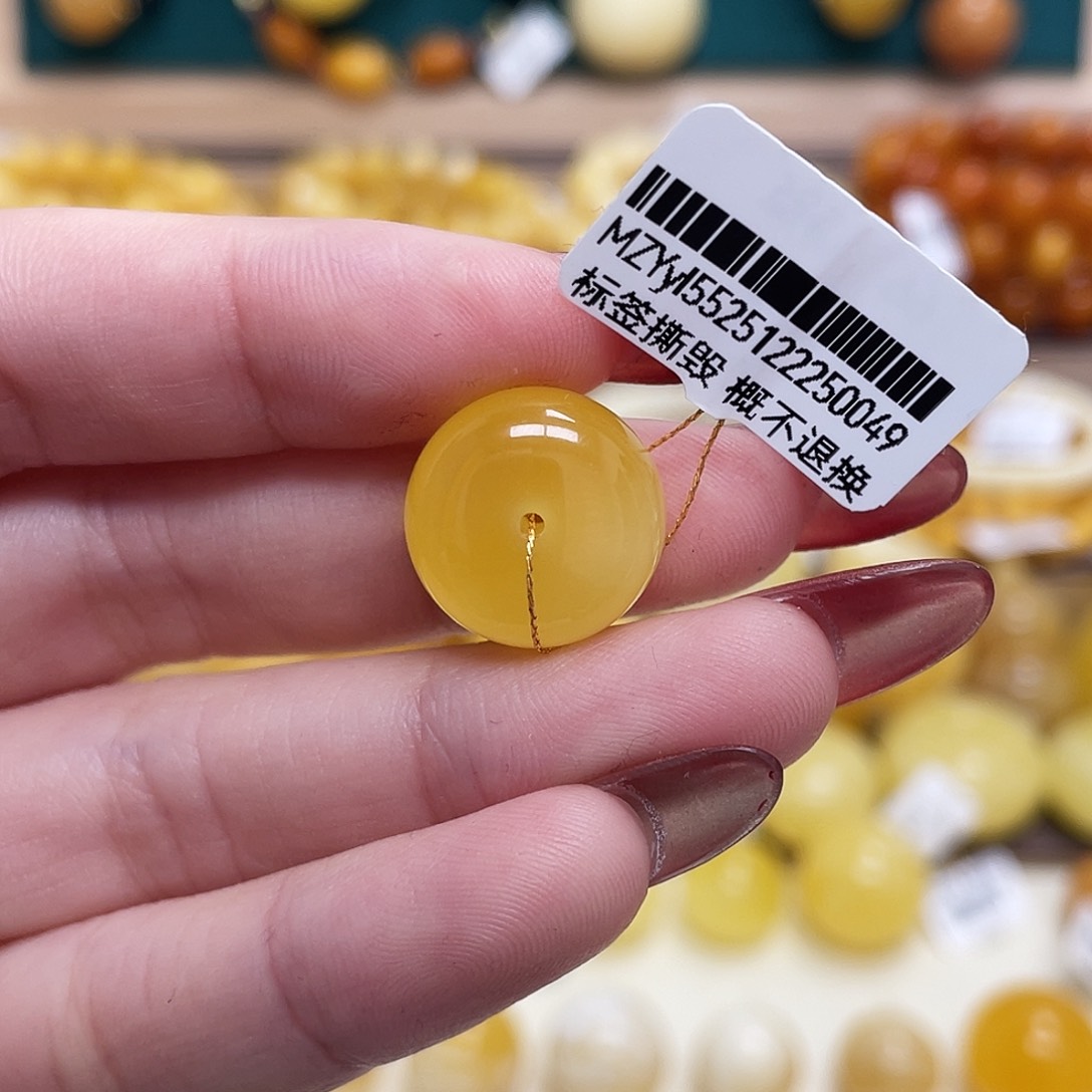 蜜蜡未镶嵌珠宝奇石馋*15.9*10.1mm扣子定制孔2.0