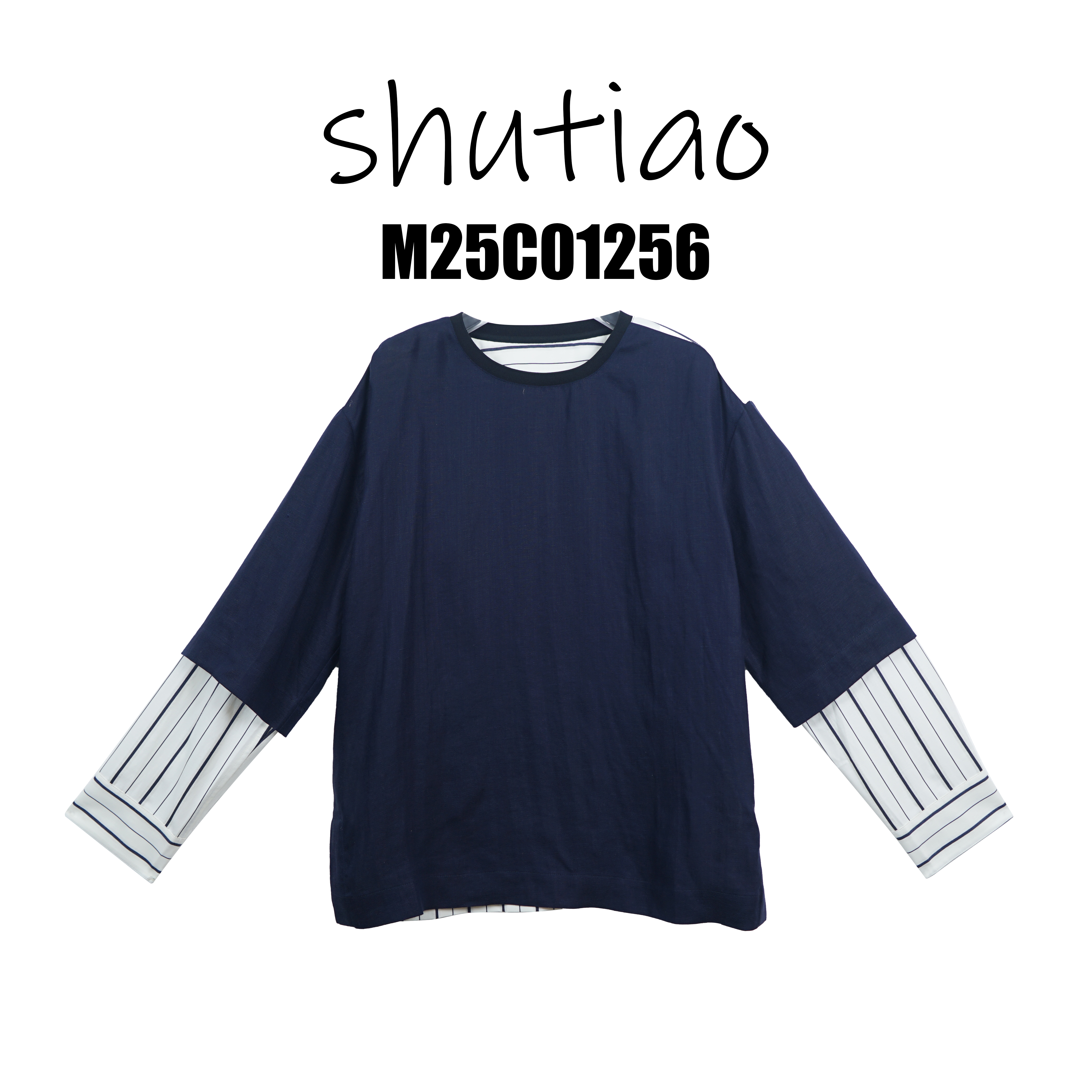 【SHUTIAO】2025春夏：新款小众设计款假两件M25C01256