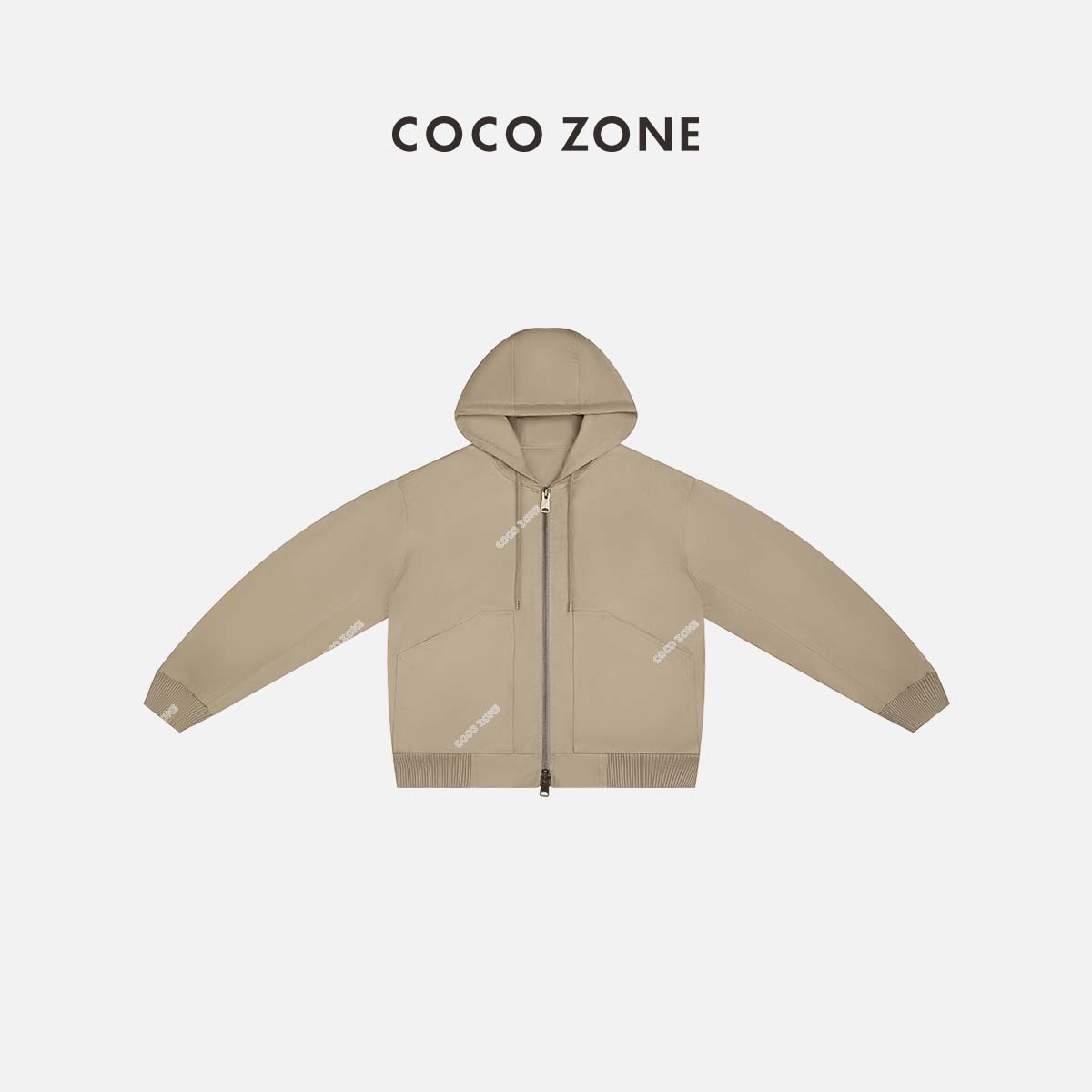 COCO ZONE 刘一一100棉休闲连帽长袖工装外套百搭上衣 24C10319