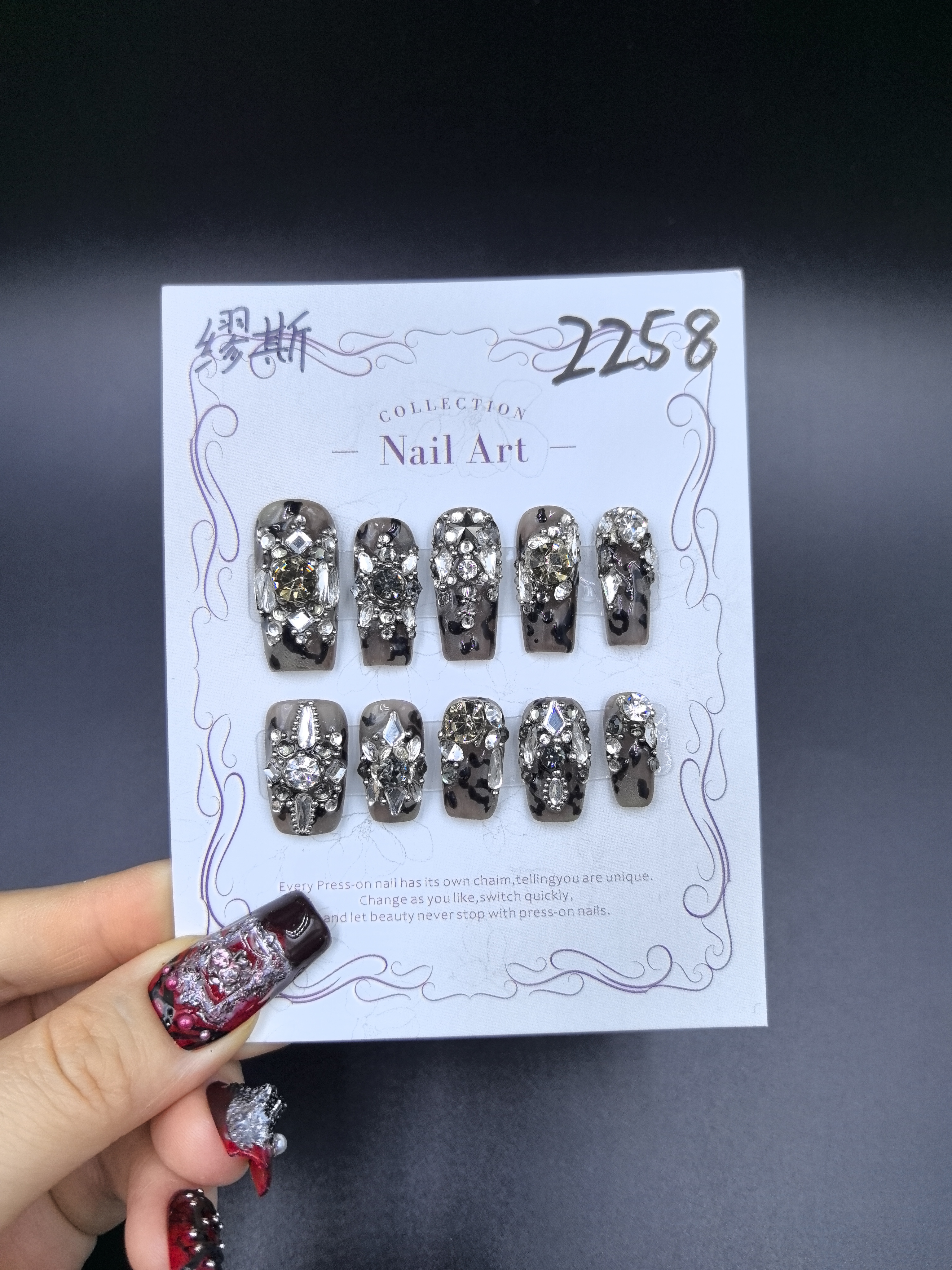 【Dandan出品】缪斯 长梯 纯手工穿戴甲贴片 满钻重工设计私定款